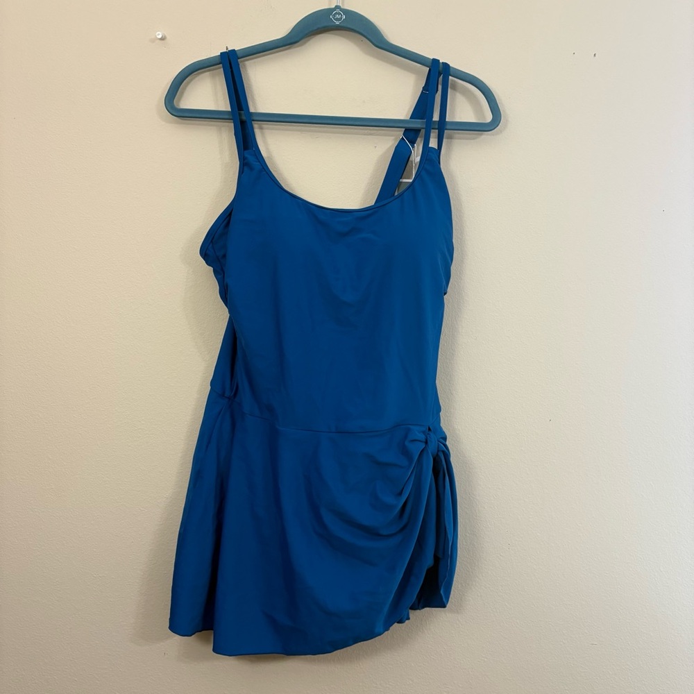 EOMENIE womens blue modest swimsuit swimdress size Large NWT cl